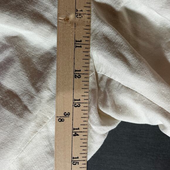 Kasper Pants 14 White Linen Blend Trousers Ankle Straight Leg Career Casual Work - Picture 9 of 10